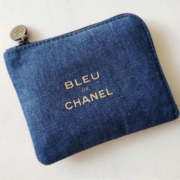 CHANEL Denim Blue Zip Pouch - Picture 1 of 4